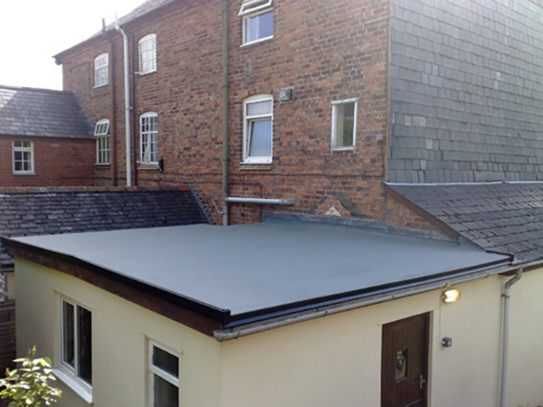 Completed flat roof