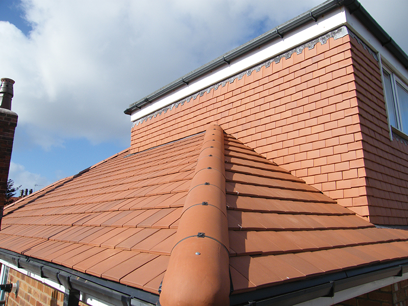 New tiled roof installation